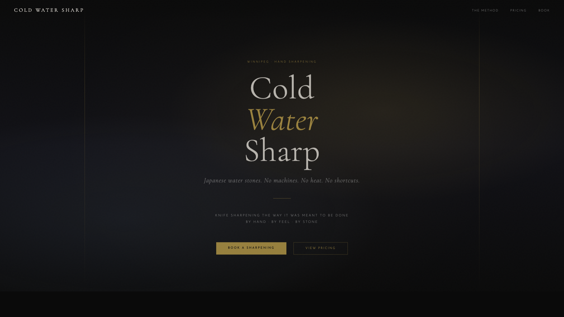 Cold Water Sharp website desktop screenshot